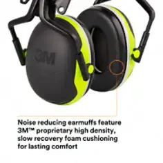 3M 3M™ PELTOR™ X Series Earmuffs, X4P5E, hard hat attached - Image 10