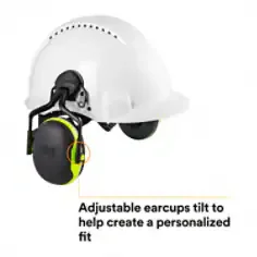 3M 3M™ PELTOR™ X Series Earmuffs, X4P5E, hard hat attached - Image 6