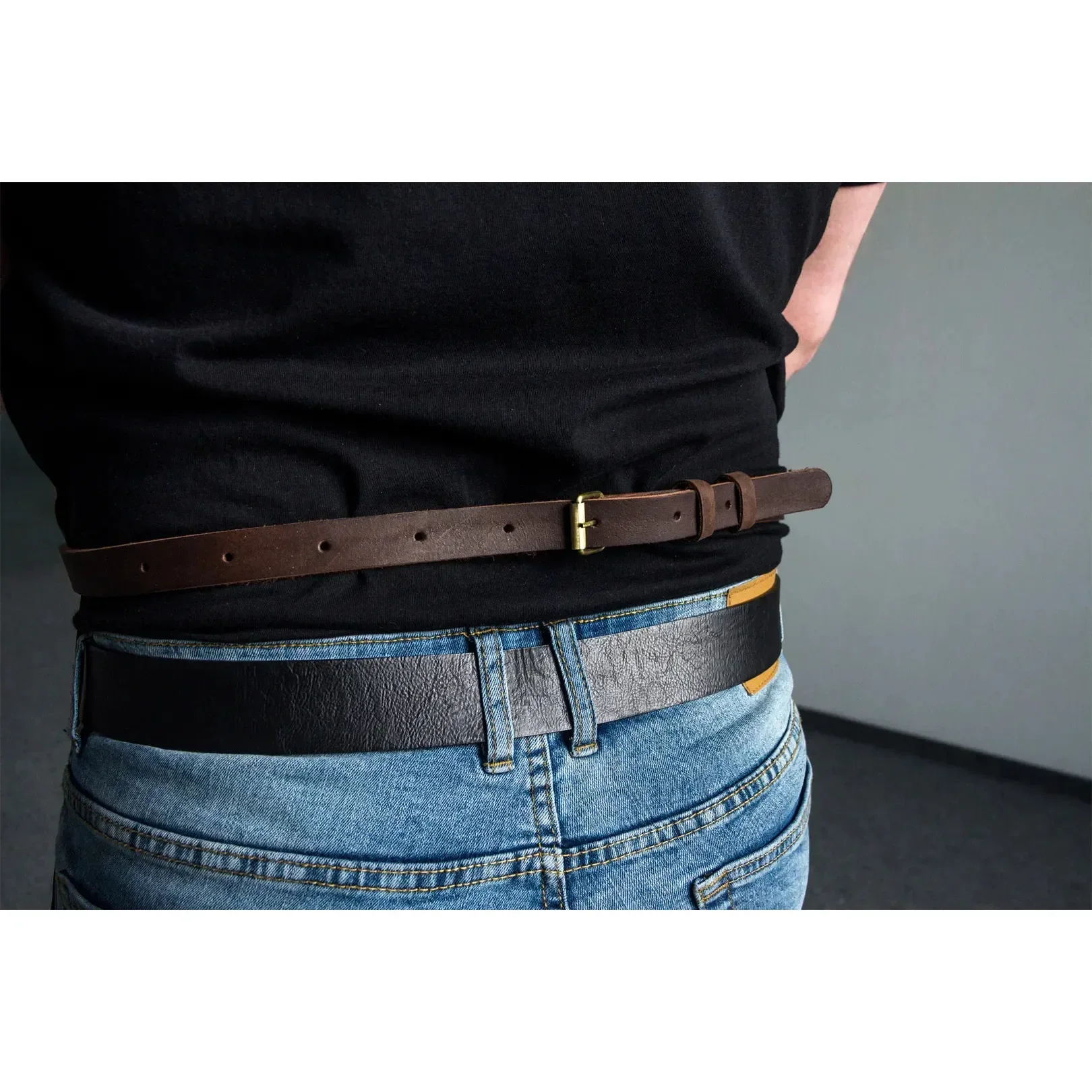 Adjustable Brown Leather Work Apron - Image 4
