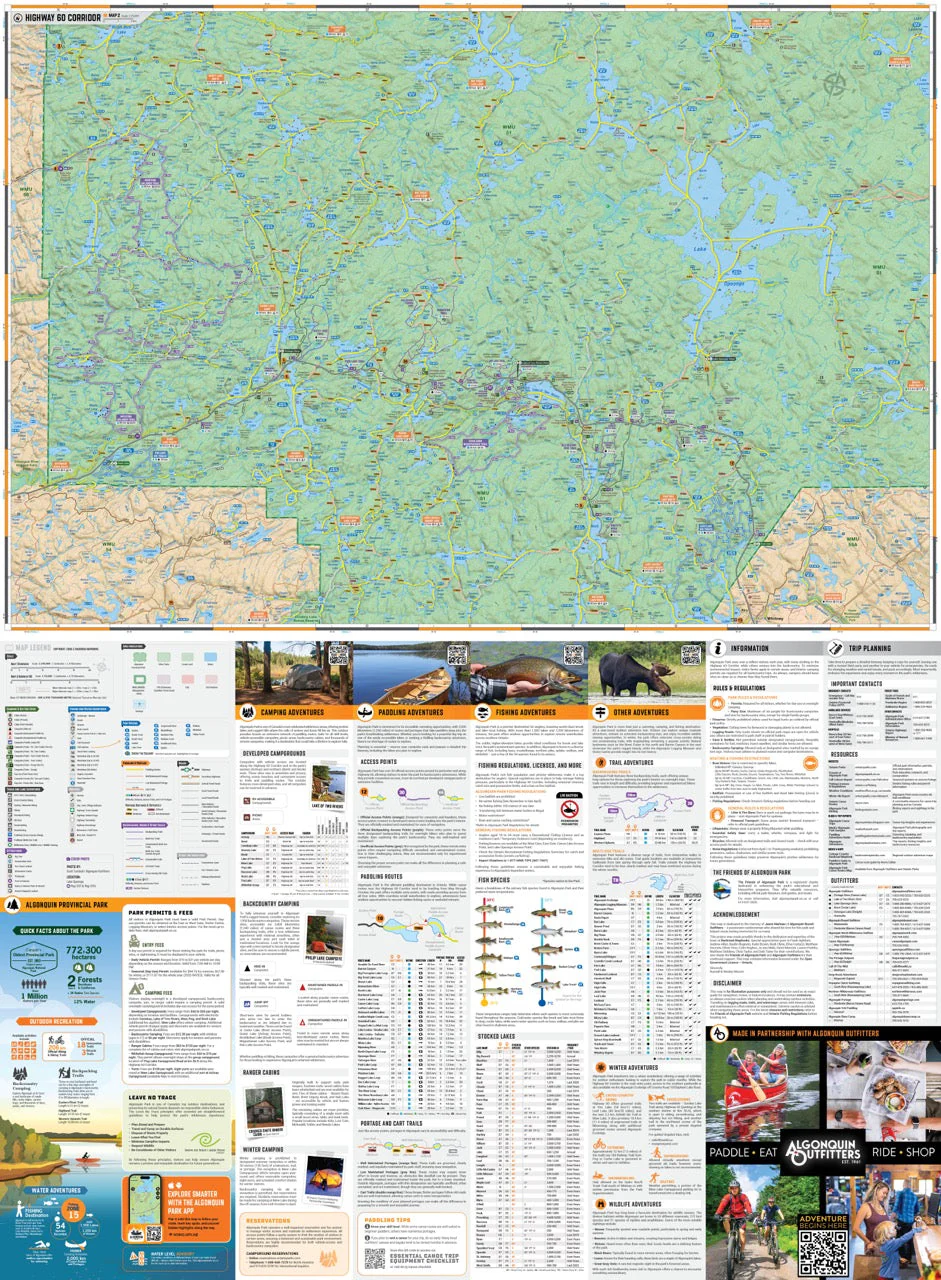 Algonquin Provincial Park Ontario - Recreation Map - Image 3