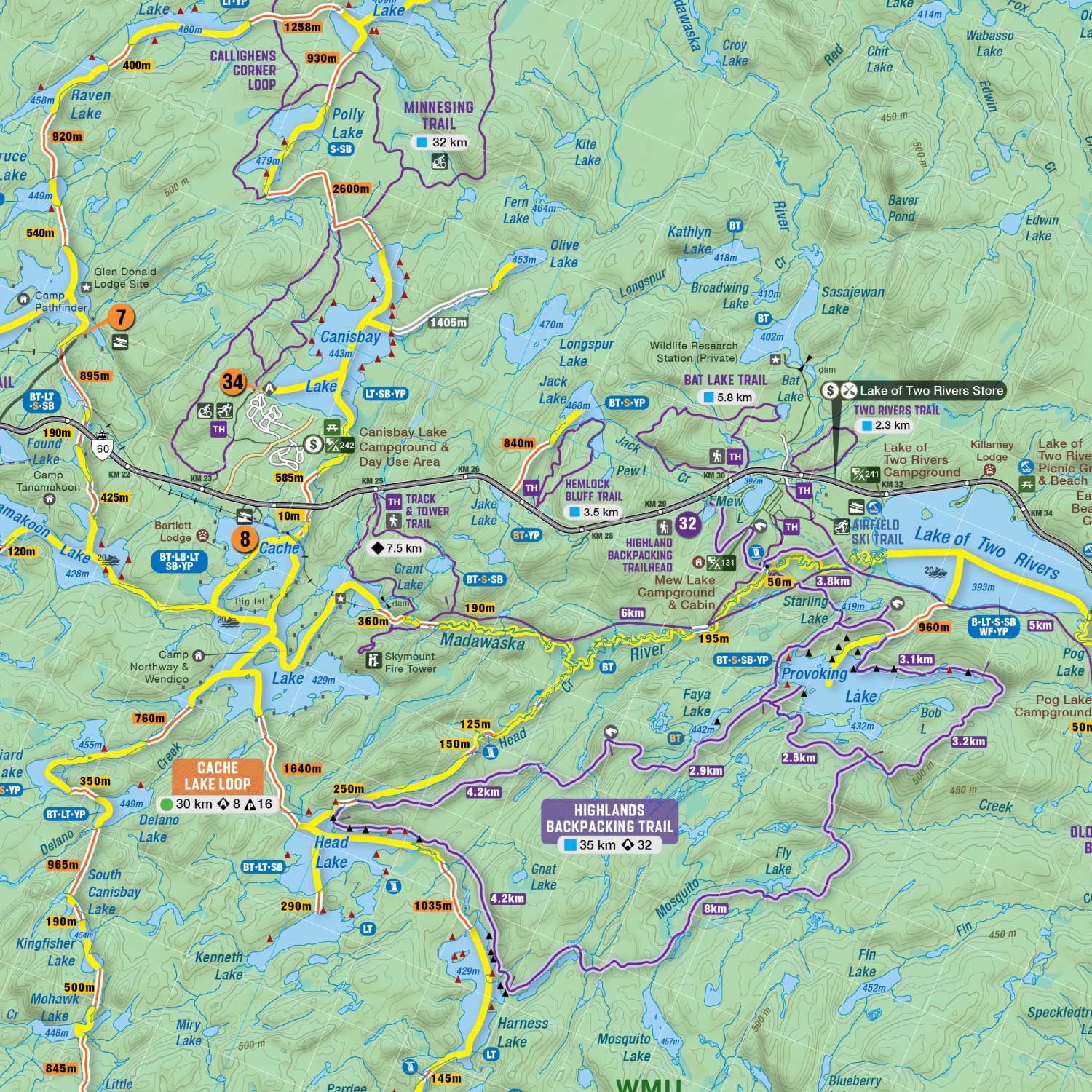 Algonquin Provincial Park Ontario - Recreation Map - Image 4