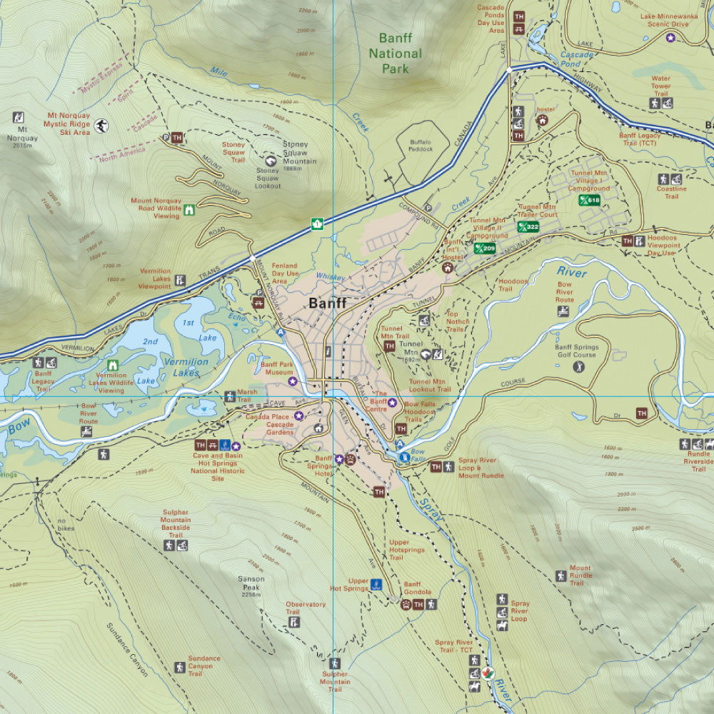Banff & Area (Banff National Park, Alberta) - Destination Map - Image 3