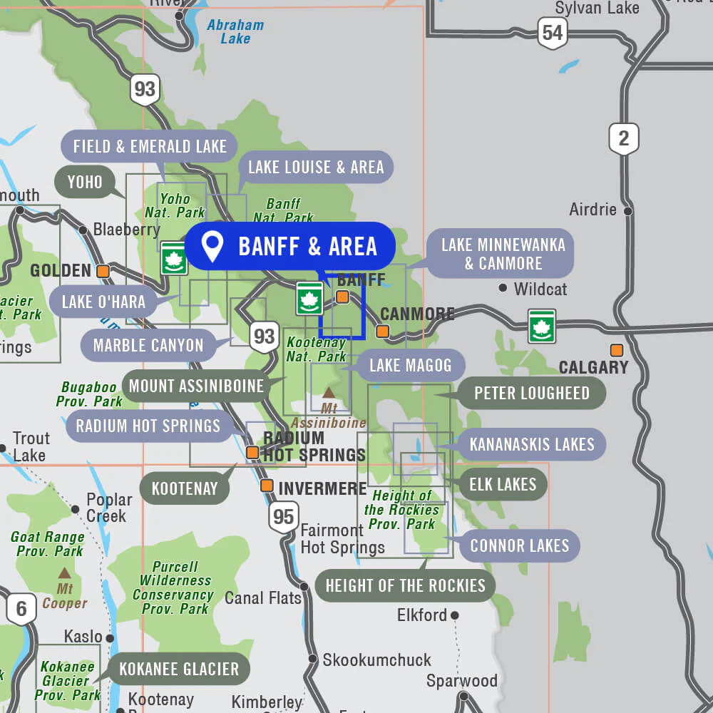 Banff & Area (Banff National Park, Alberta) - Destination Map - Image 4