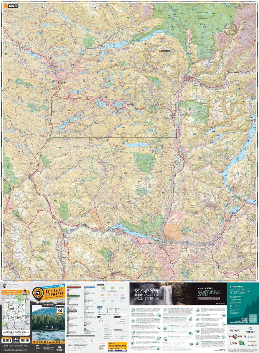 BC Fishing Highway 24 and The Land of Hidden Waters - Recreation Map - Image 2