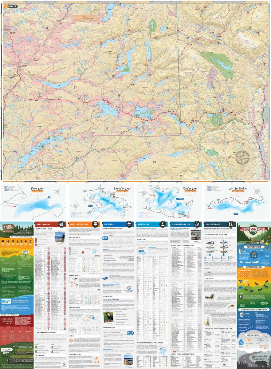 BC Fishing Highway 24 and The Land of Hidden Waters - Recreation Map - Image 3