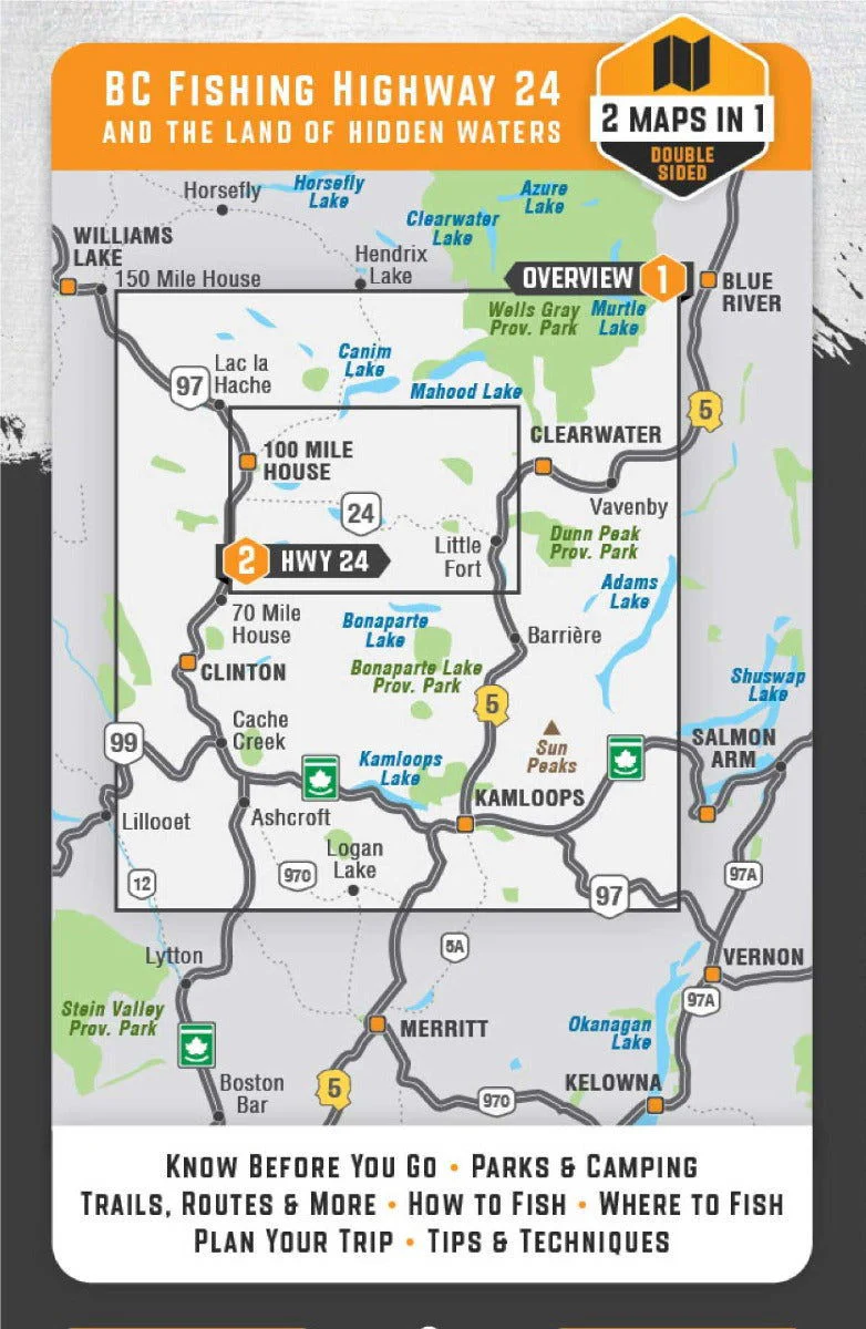 BC Fishing Highway 24 and The Land of Hidden Waters - Recreation Map - Image 4