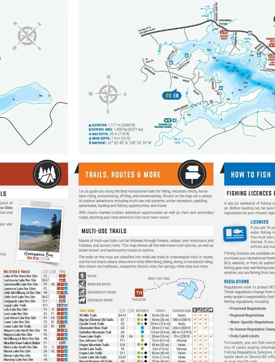BC Fishing Highway 24 and The Land of Hidden Waters - Recreation Map - Image 8