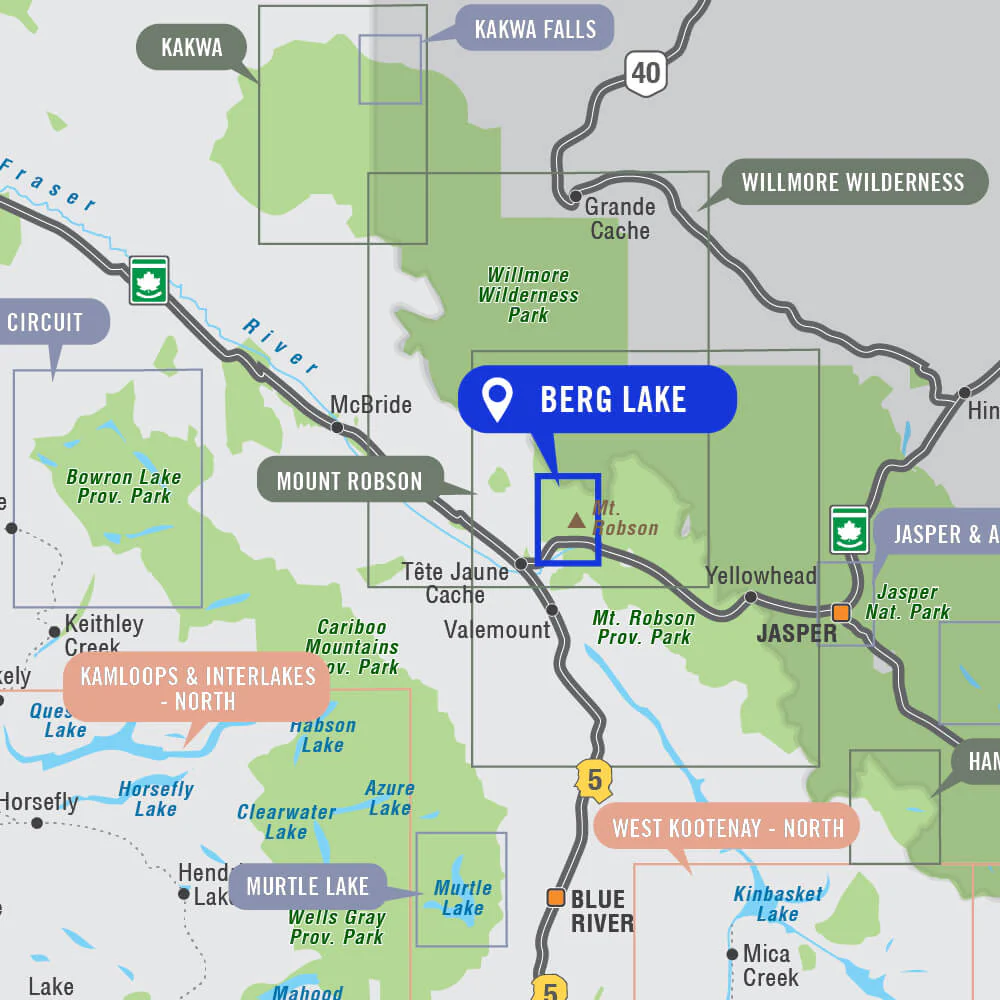 Berg Lake (Mount Robson Provincial Park, BC) - Destination Map - Image 4