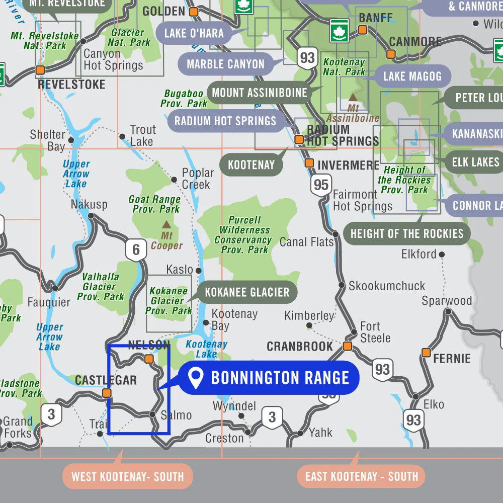 Bonnington Range BC - Destination Map - Image 4