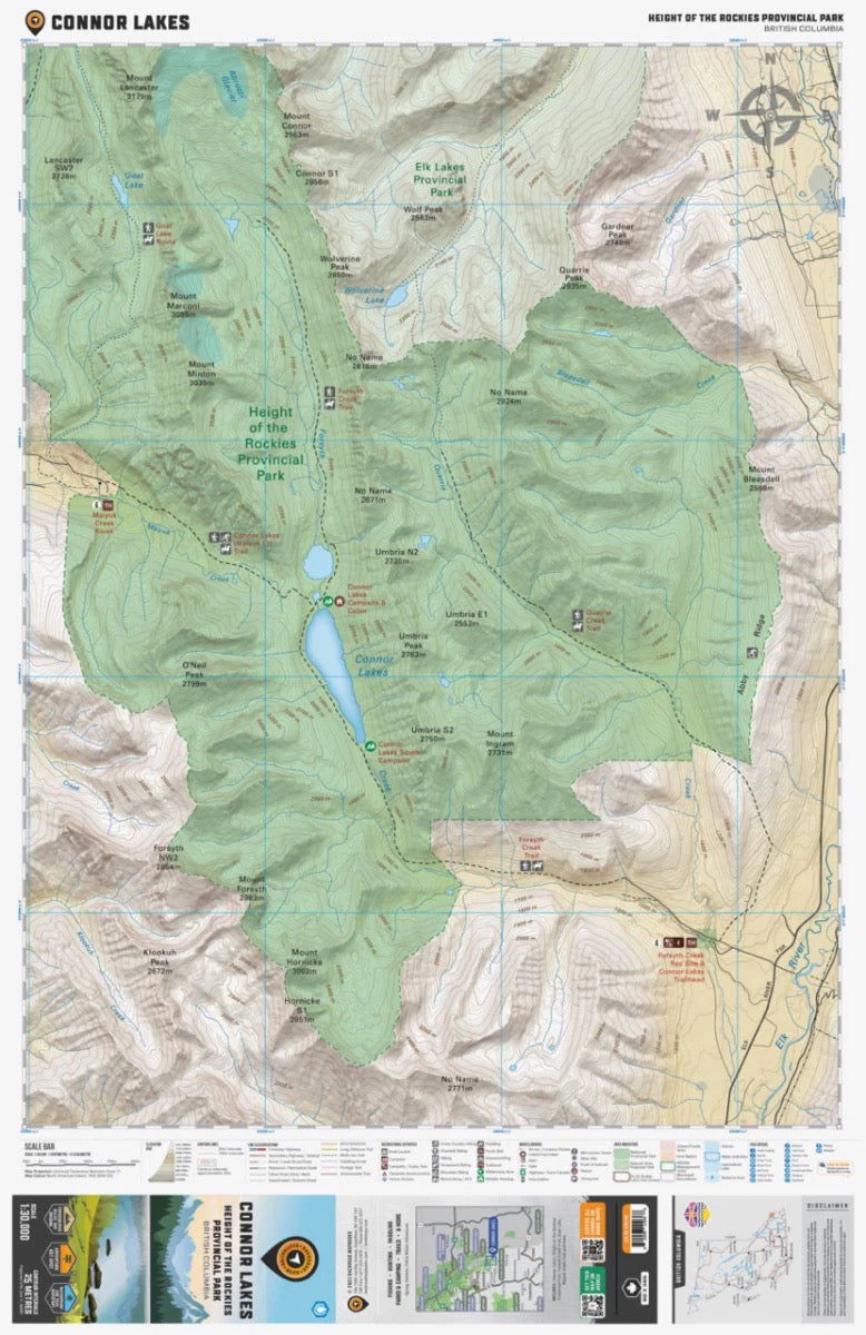 Connor Lakes (Height of the Rockies Provincial Park, BC) - Destination Map - Image 2