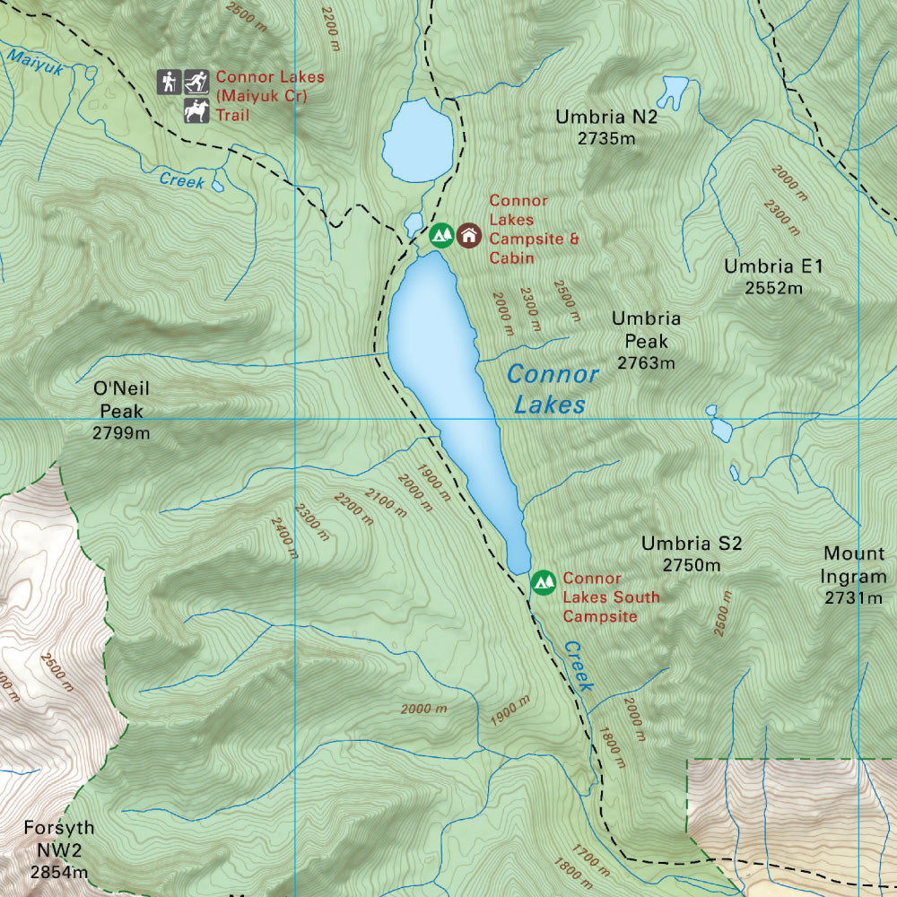 Connor Lakes (Height of the Rockies Provincial Park, BC) - Destination Map - Image 3