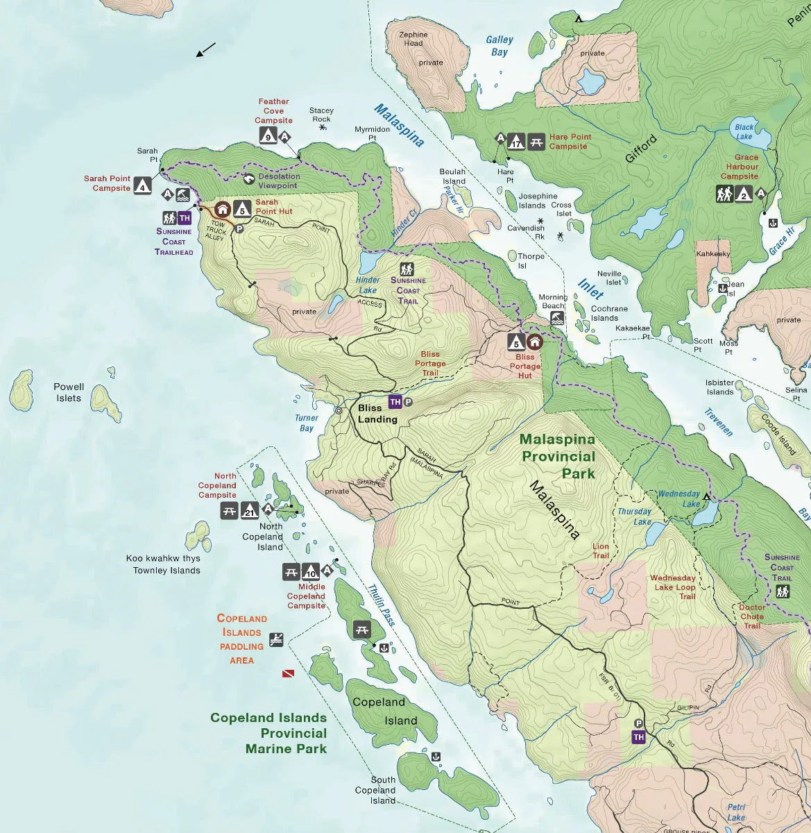 Desolation Sound Provincial Park BC - Destination Map - Image 3