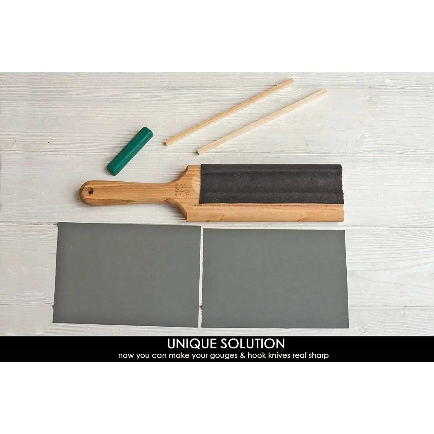 Dual-Sided Leather Paddle Strop for Hook Knives & Gouges - Image 2