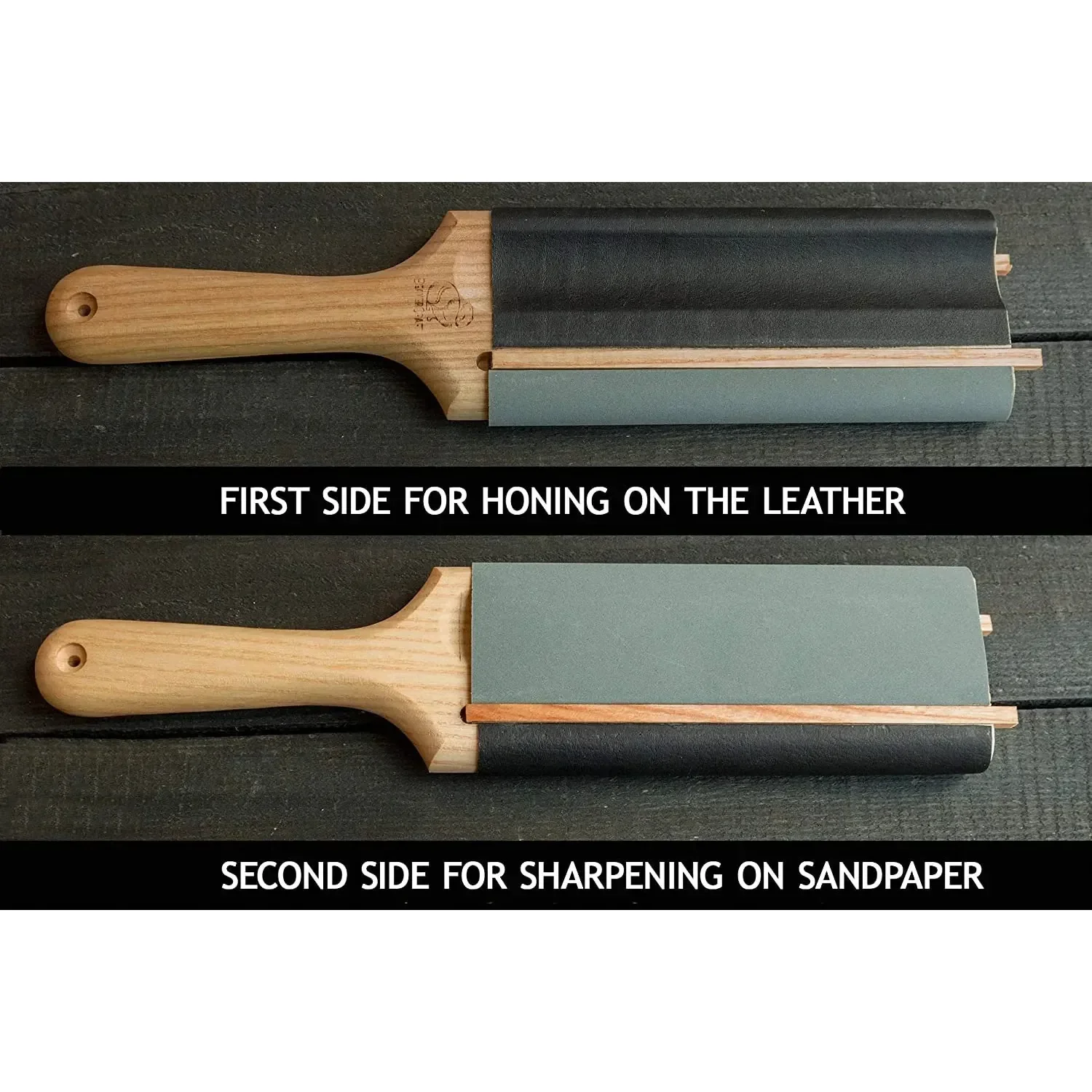 Dual-Sided Leather Paddle Strop for Hook Knives & Gouges - Image 3
