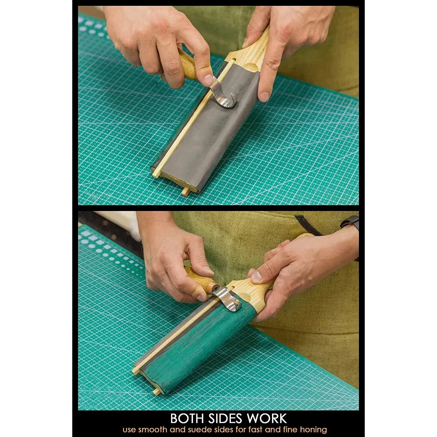Dual-Sided Leather Paddle Strop for Hook Knives & Gouges - Image 4