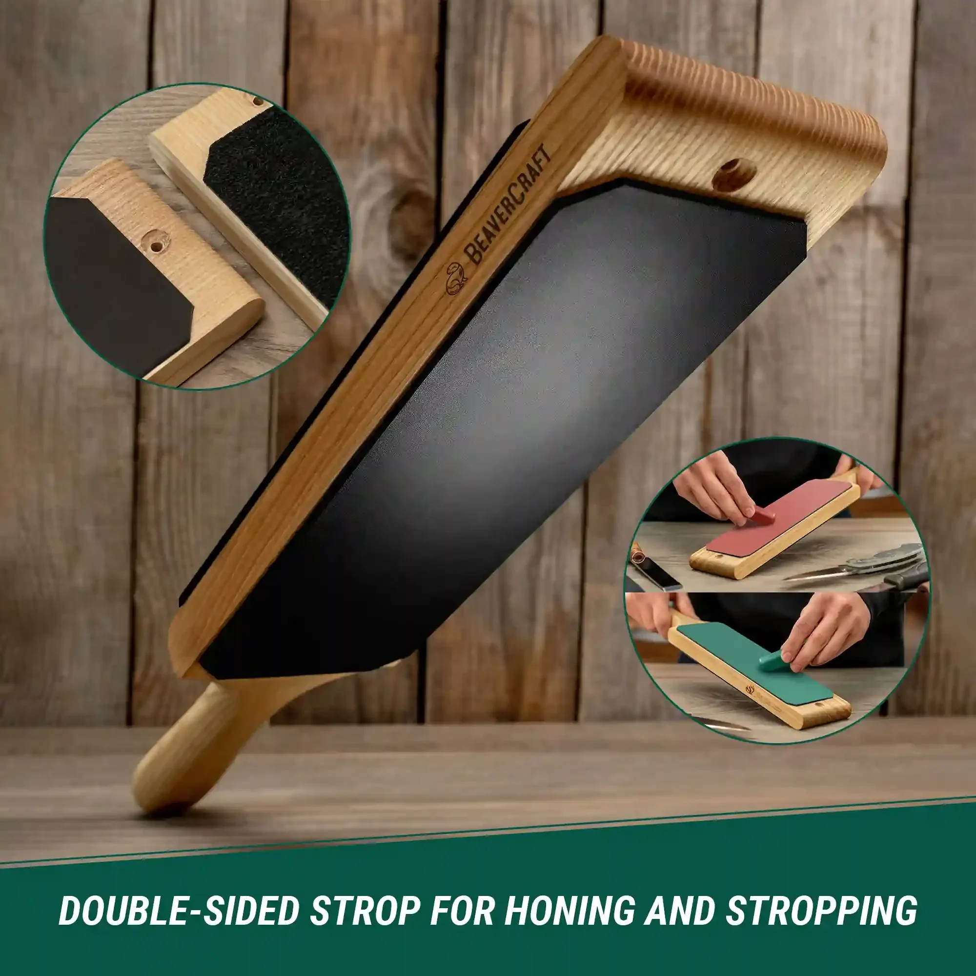 Dual-Sided Leather Paddle Strop & Polishing Compound - Image 4