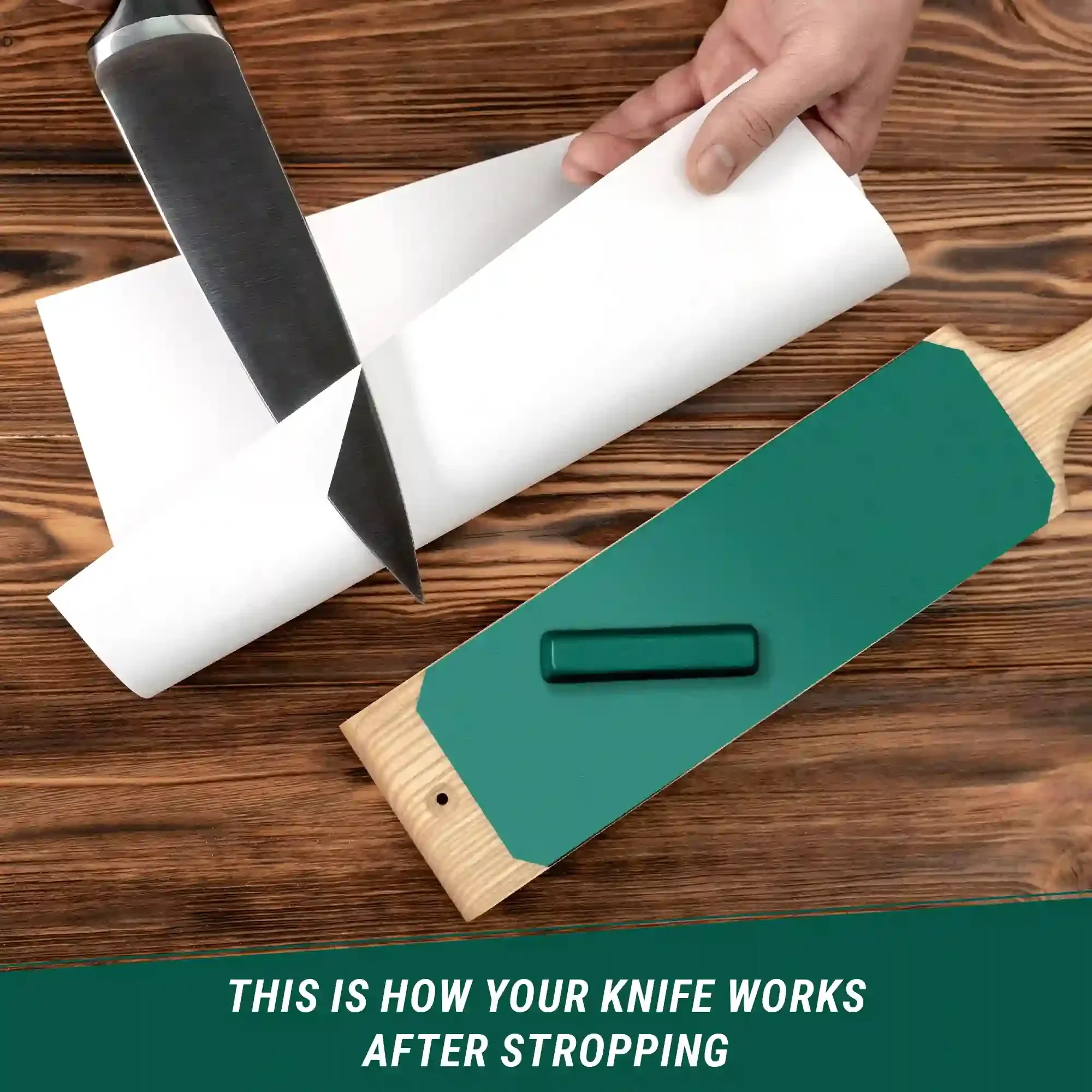 Dual-Sided Leather Paddle Strop & Polishing Compound - Image 5