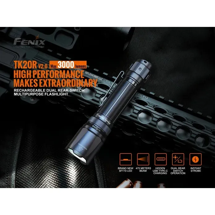 Fenix TK20R V2.0 Rechargeable LED Flashlight - 3000 Lumens - Image 6