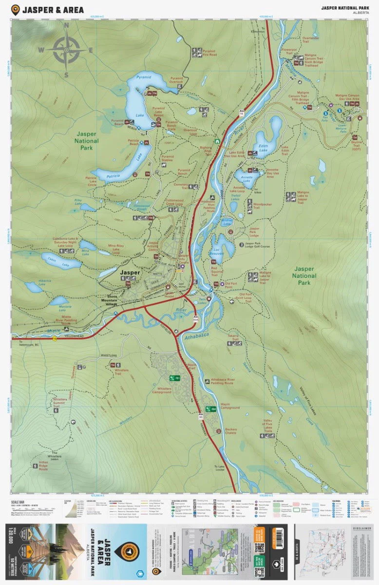 Jasper & Area (Jasper National Park Map, Alberta) - Destination Map - Image 2
