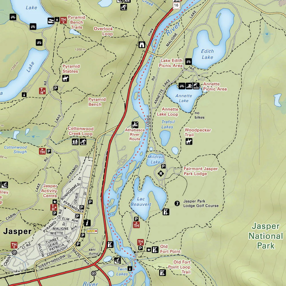 Jasper & Area (Jasper National Park Map, Alberta) - Destination Map - Image 3