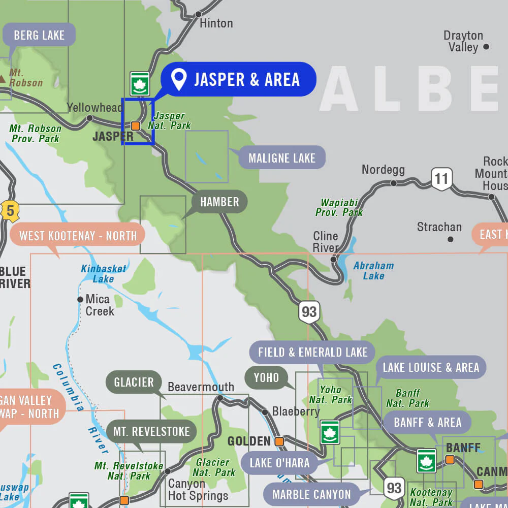 Jasper & Area (Jasper National Park Map, Alberta) - Destination Map - Image 4