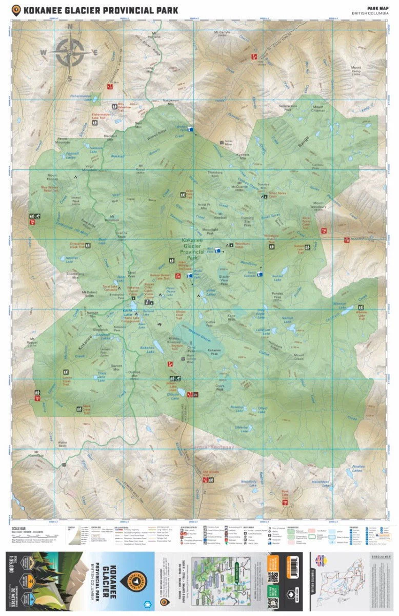 Kokanee Glacier Provincial Park BC - Park Map - Image 2
