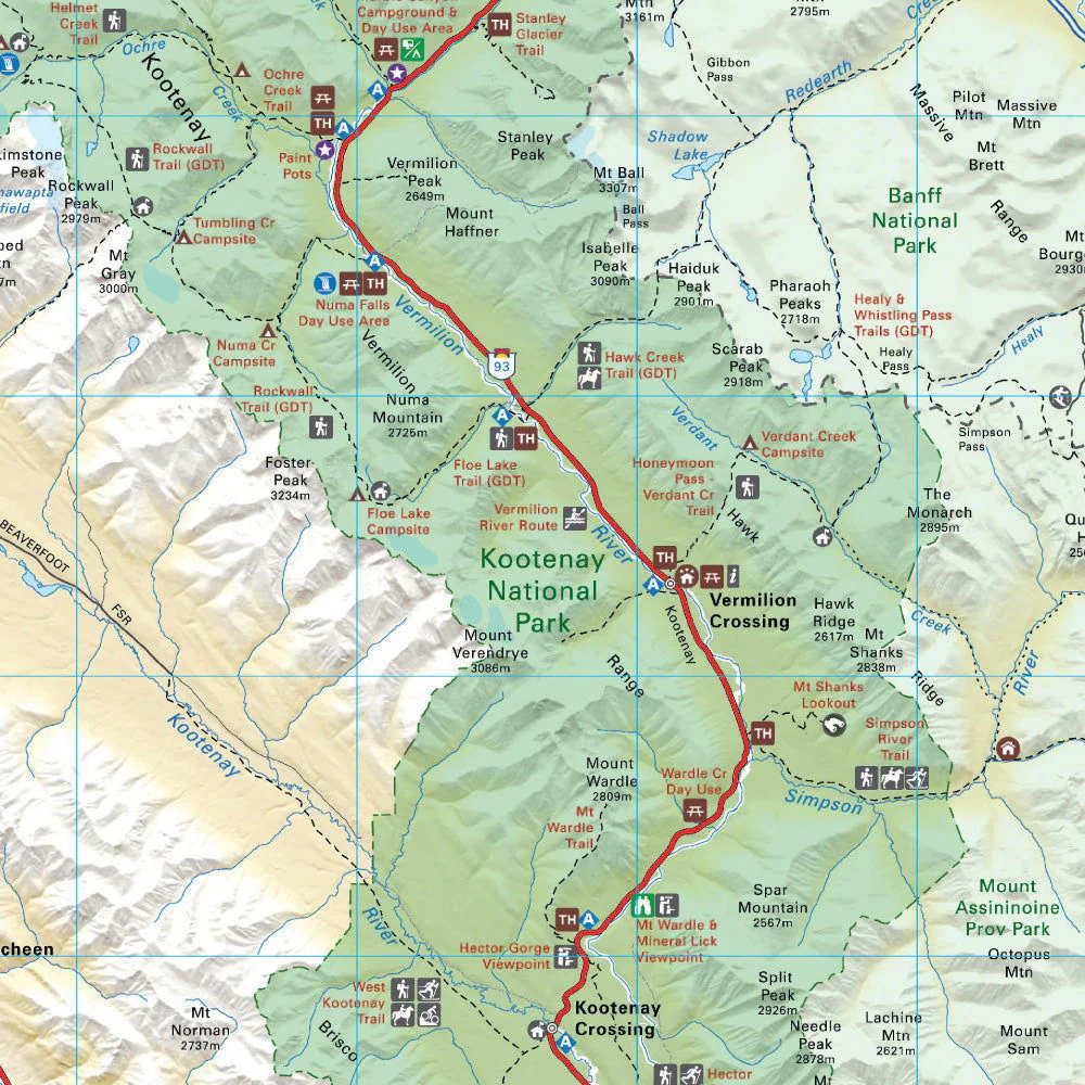 Kootenay National Park BC - Park Map - Image 3