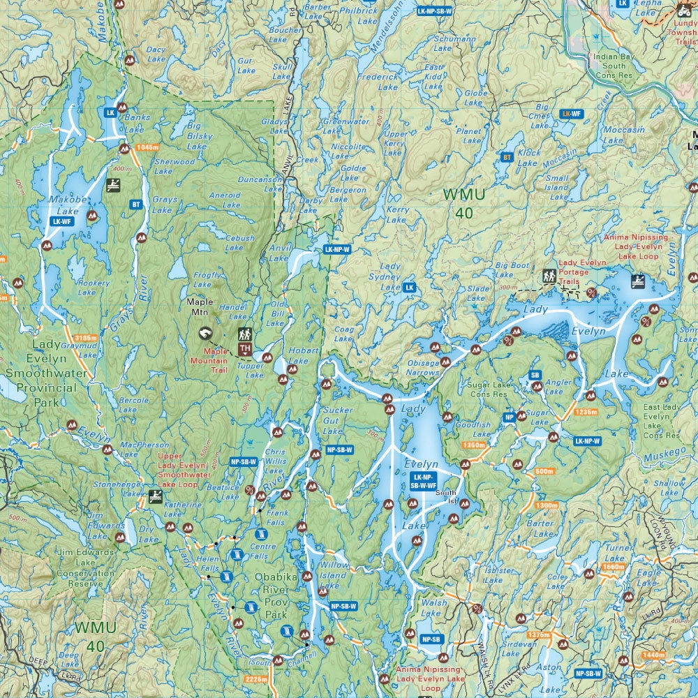 Lady Evelyn Smoothwater Provincial Park Ontario - Park Map - Image 3