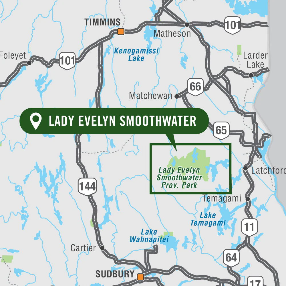 Lady Evelyn Smoothwater Provincial Park Ontario - Park Map - Image 4