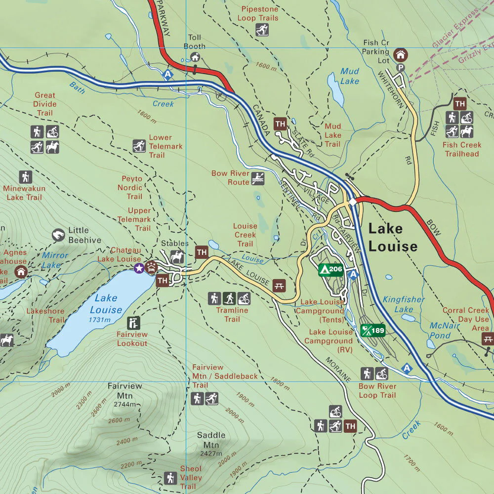 Lake Louise & Area (Banff National Park, Alberta) - Destination Map - Image 3