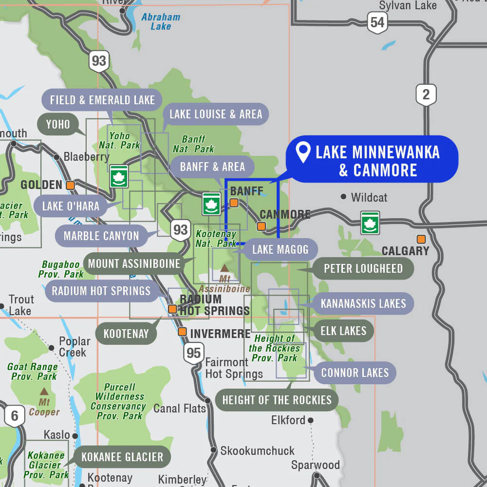 Lake Minnewanka & Canmore (Banff National Park Alberta) - Destination Map - Image 4