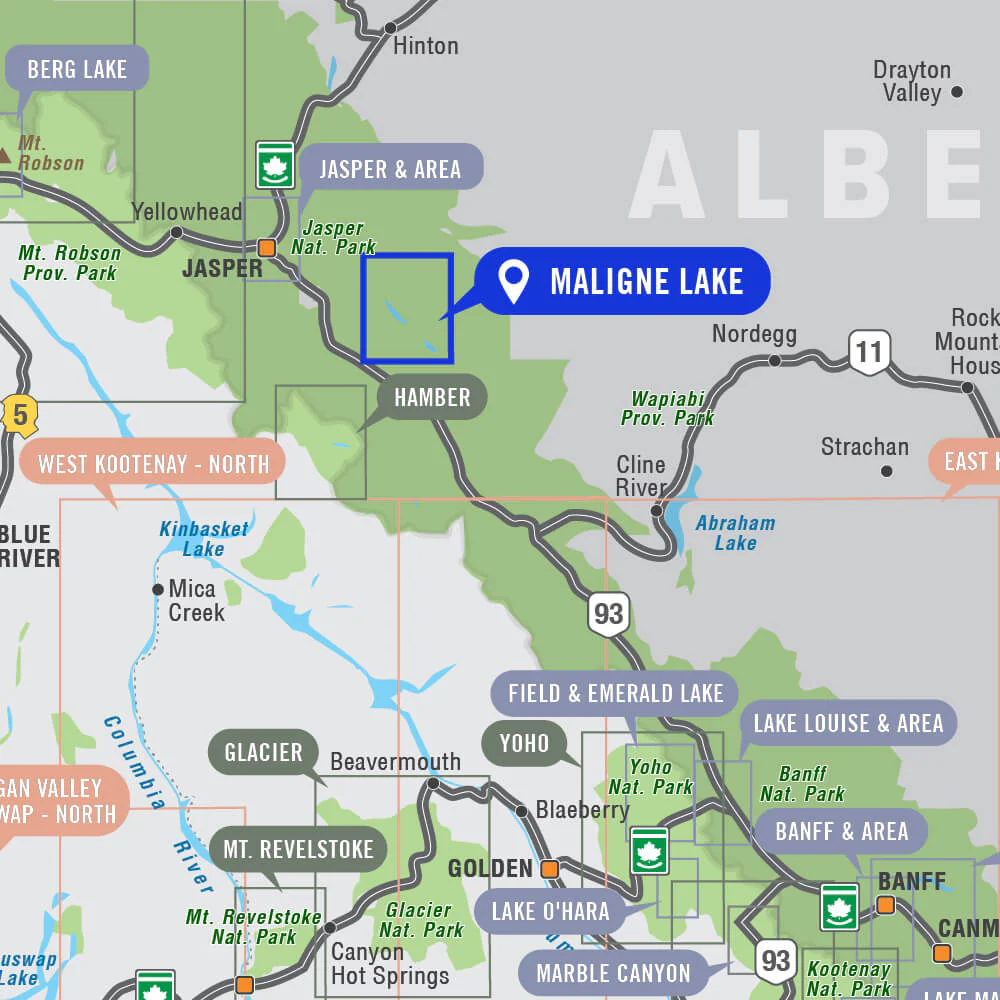 Maligne Lake (Jasper National Park, Alberta) - Destination Map - Image 4