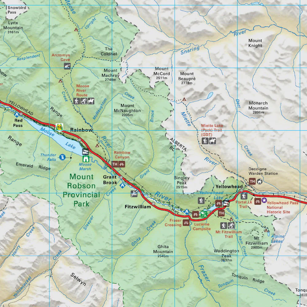 Mount Robson Provincial Map BC - Park Map - Image 3