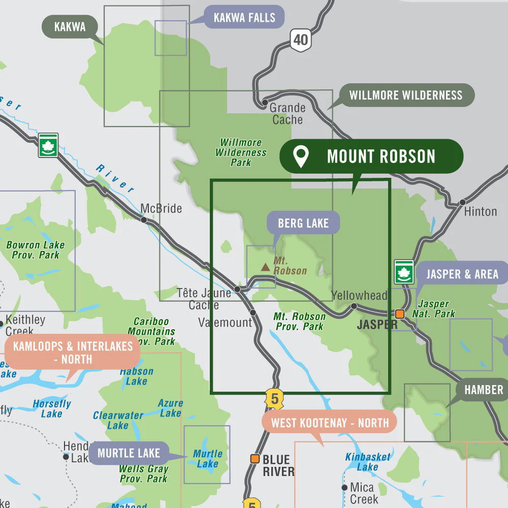 Mount Robson Provincial Map BC - Park Map - Image 4