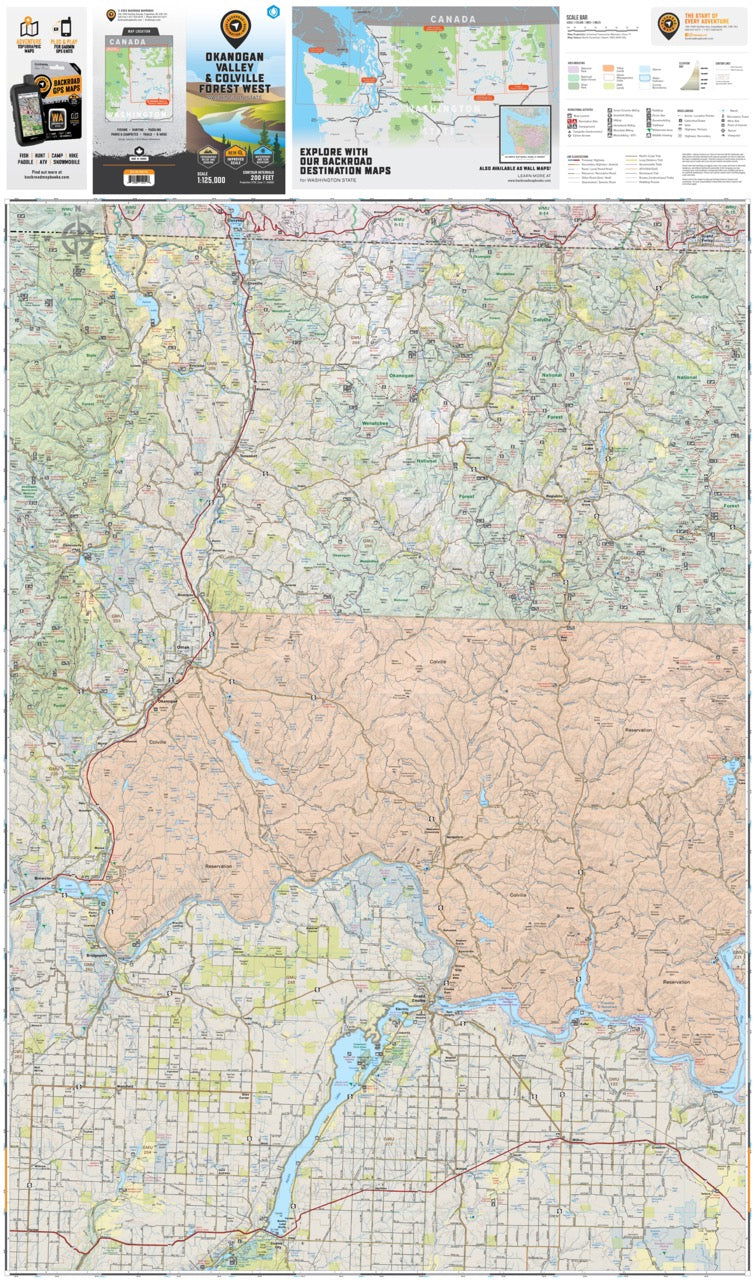Okanogan Valley & Colville Forest West, Washington State - Destination Map - Image 2