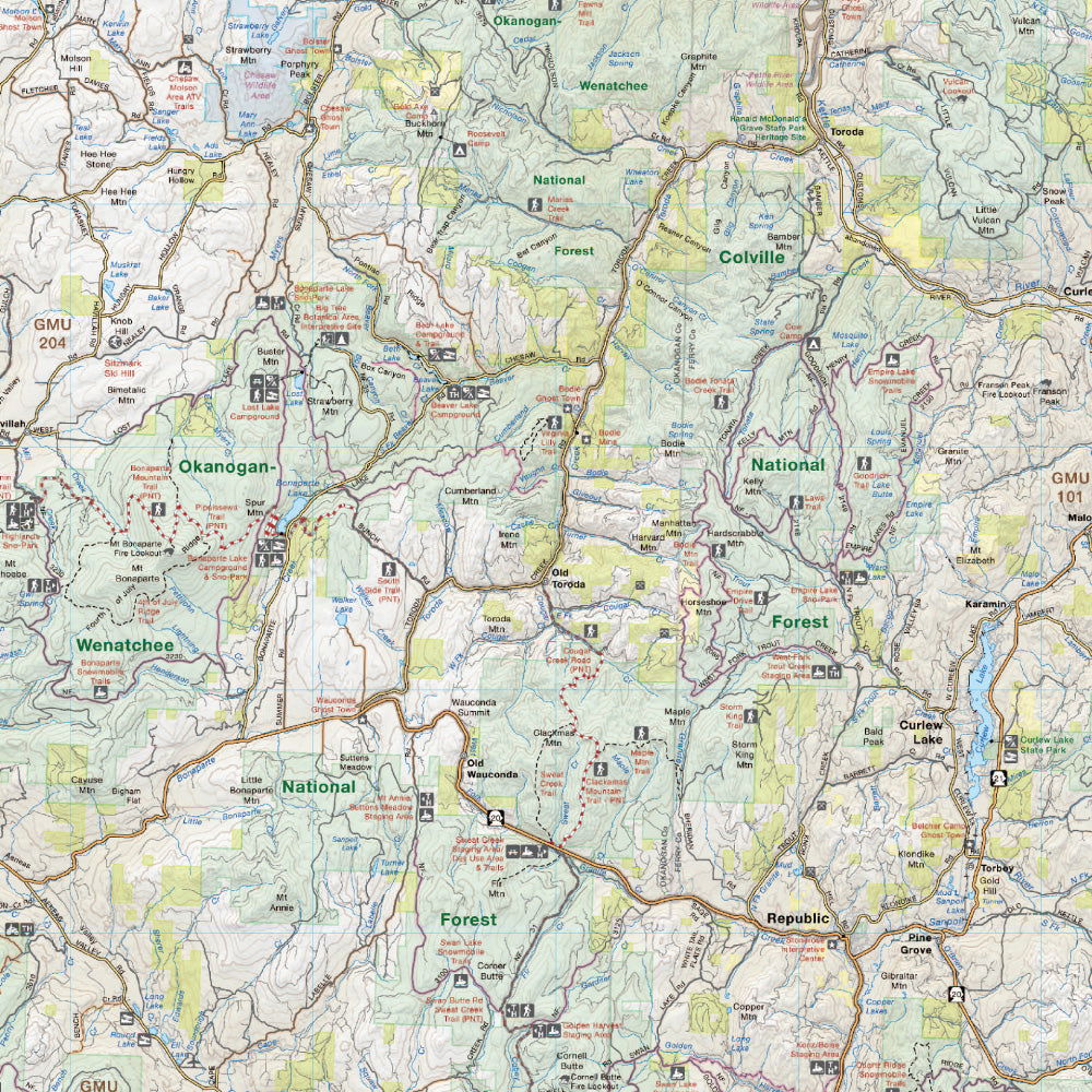 Okanogan Valley & Colville Forest West, Washington State - Destination Map - Image 3