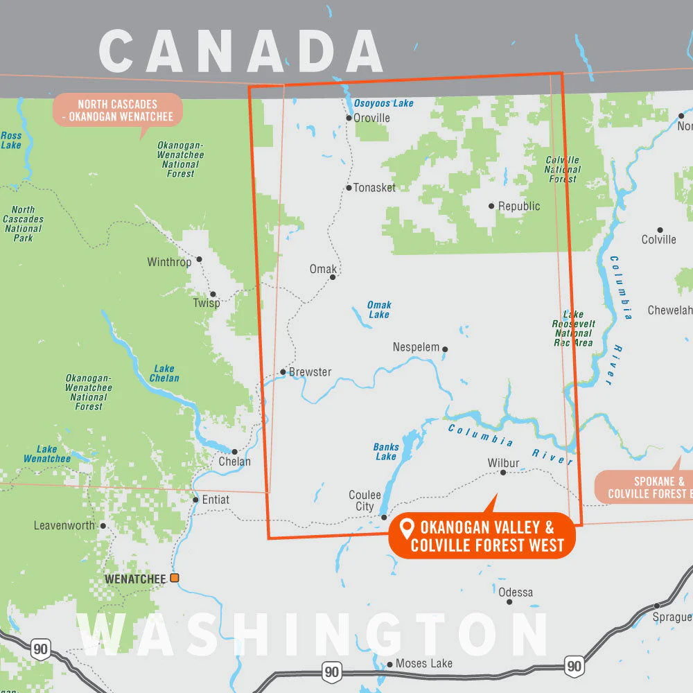 Okanogan Valley & Colville Forest West, Washington State - Destination Map - Image 4