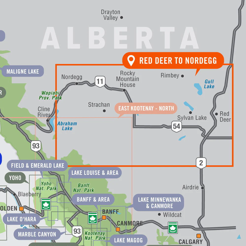 Red Deer to Nordegg, Alberta - Destination Map - Image 4