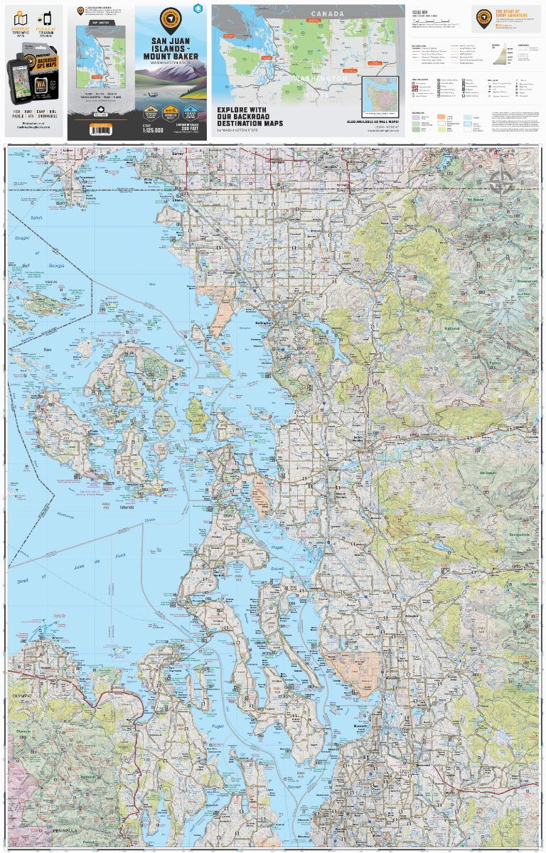 San Juan Islands & Mount Baker, Washington State - Destination Map - Image 2