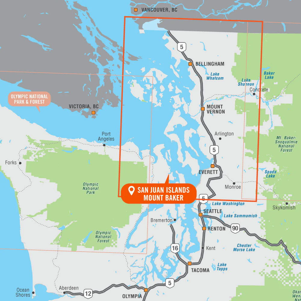 San Juan Islands & Mount Baker, Washington State - Destination Map - Image 4